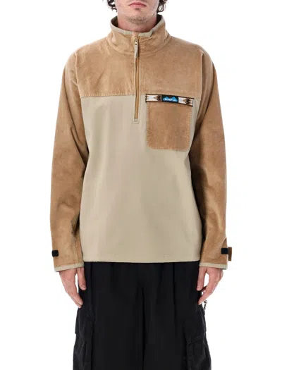 Kavu Men's Half-zip Corduroy Pullover Jacket In Roast
