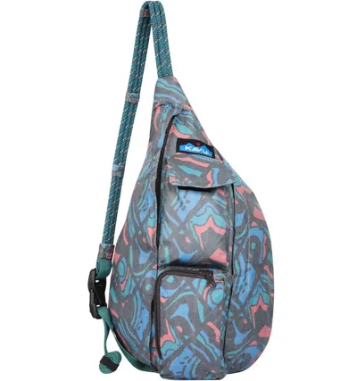 Kavu Mini Rope Sack Bag In Chevron Peak In Multi