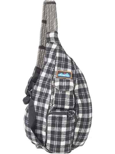 Kavu Plaid Rope Bag In Oatmeal In White