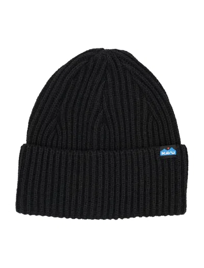 Kavu Ribbed Knit Cuffed Beanie In Nero