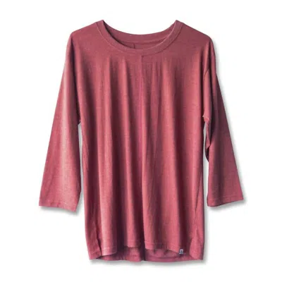 Kavu Salma Long Sleeve Tshirt In Red Rust In Multi