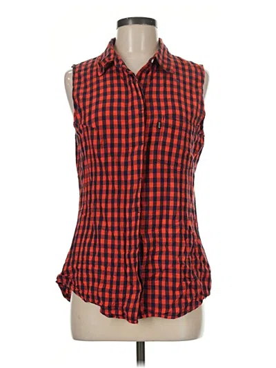 Pre-owned Kavu Sleeveless Button Down Shirt In Red