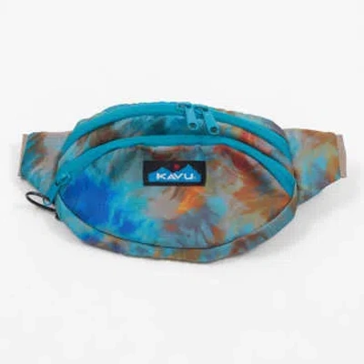 Kavu Spectator Bum Bag In Blue Tie Dye