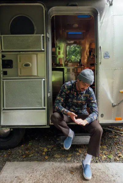 Kavu Westerly Long Sleeve Button Down Shirt In Woodland Camp In Multi