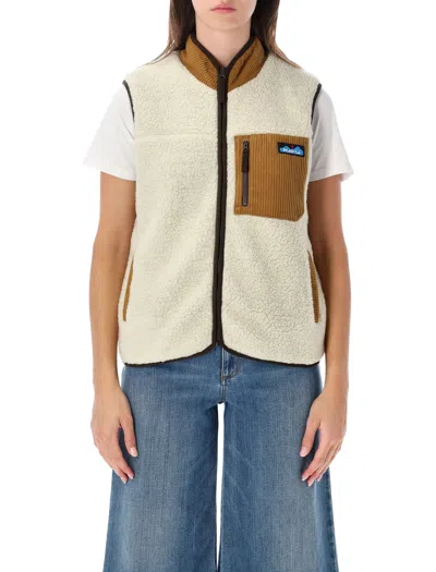 Kavu Women's Fleece Vest With Zip Pocket In Beige
