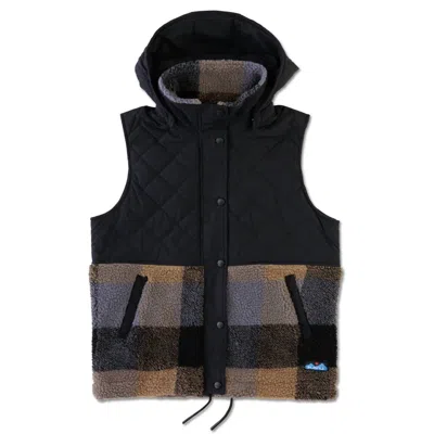 Kavu Women's Luna Peak Vest In Nightshade Plaid In Black