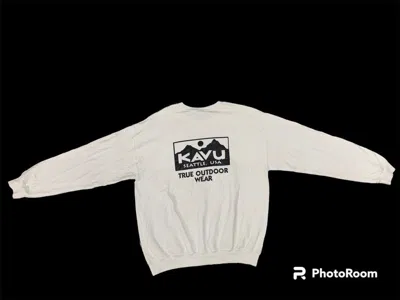 Pre-owned Kavu Y2k Og  Outdoor Sweatshirt Big Logo In White