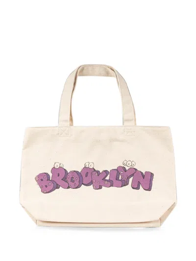 Kaws Brooklyn Mini Tote Bag In White
