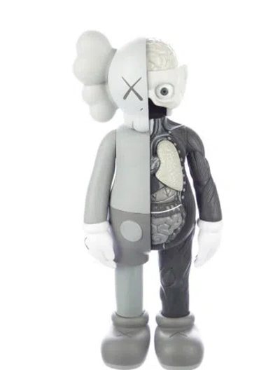 Pre-owned Kaws Companion Open Edition Greyscale (flayed) Figurine In Gray