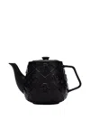 Kaws Embossed-pattern Ceramic Teapot In Black