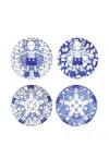 Kaws Holiday Taipei Ceramic Plates (set Of Four) In Blau