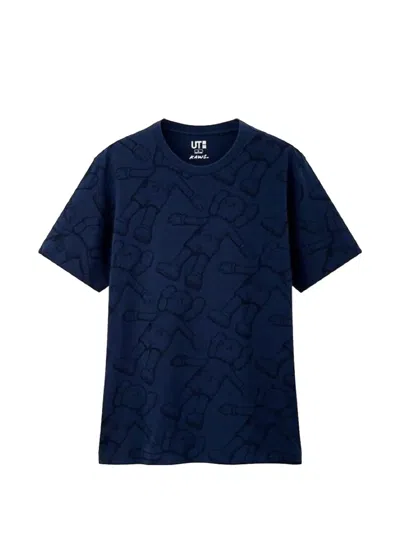 Kaws Holiday-print T-shirt In Blue