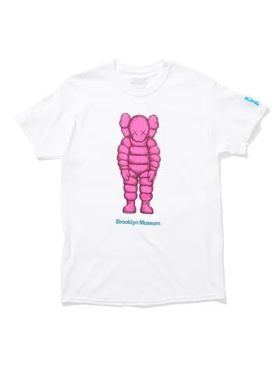 Pre-owned Kaws Men's  Brooklyn Museum What Party T-shirt In White