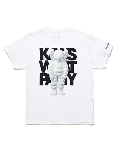 Pre-owned Kaws Men's  Brooklyn Museum What Party T-shirt In White