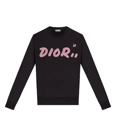 Pre-owned Kaws Men's  X Dior Crewneck Sweatshirt In Black