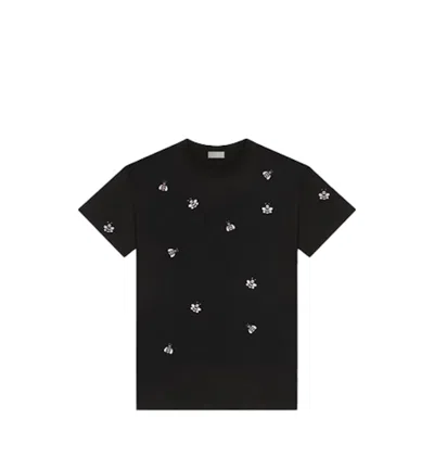 Pre-owned Kaws Men's  X Dior Embroidered Bee T-shirt In Black