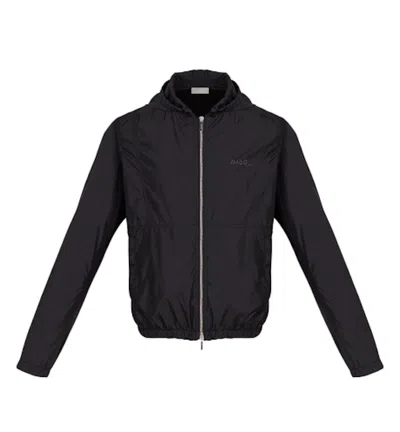 Pre-owned Kaws Men's  X Dior Nylon Zip Up Hooded Jacket In Black