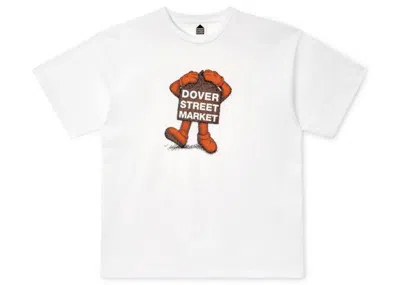 Pre-owned Kaws Men's  X Dover Street Market Fluro Rebellion T-shirt In Orange