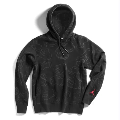 Pre-owned Kaws Men's  X Jordan Hooded Sweatshirt In Black