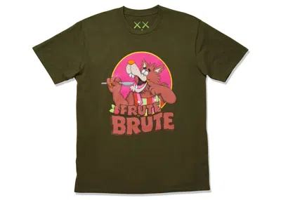 Pre-owned Kaws Men's  X Monsters Frute Brute T-shirt In Olive