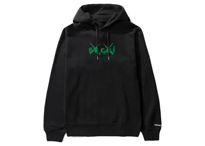 Pre-owned Kaws Men's  X Sacai Flock Print Sweatshirt In Black