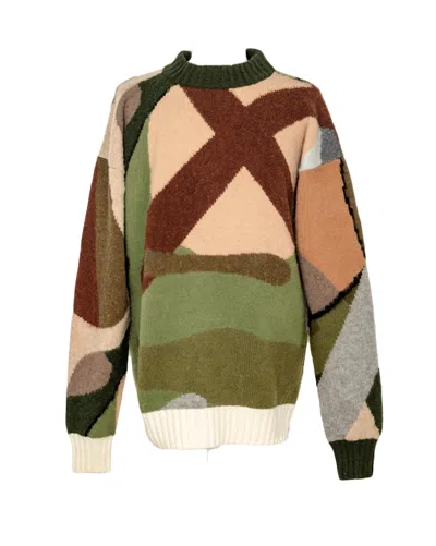 Pre-owned Kaws Men's  X Sacai Knit Pullover In Green