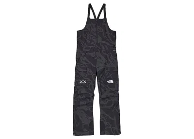 Pre-owned Kaws Men's  X The North Face Freeride Bib In Tnf Black Dragline Print