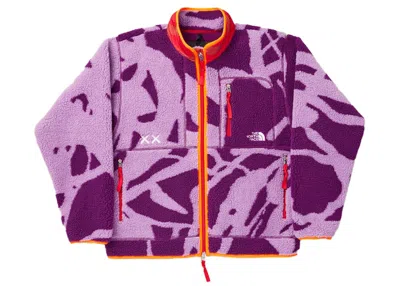 Pre-owned Kaws Men's  X The North Face Freeride Fleece Jacket In Pamplona Purple Dragline Print