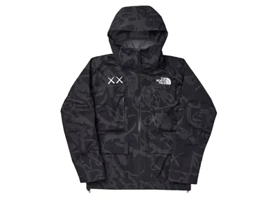 Pre-owned Kaws Men's  X The North Face Freeride Jacket In Tnf Black Dragline Print