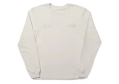 Pre-owned Kaws Men's  X The North Face Long Sleeve T-shirt In Moonlight Ivory
