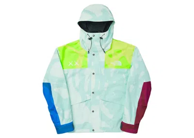 Pre-owned Kaws Men's  X The North Face Retro 1986 Mountain Jacket In Ice Blue 86 Print