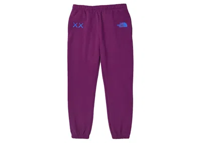 Pre-owned Kaws Men's  X The North Face Sweat Pants In Pamplona Purple