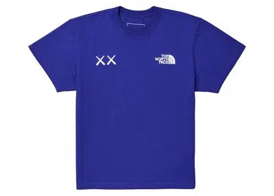 Pre-owned Kaws Men's  X The North Face Tee Shirt In Bolt Blue