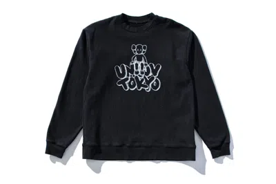 Pre-owned Kaws Men's  X Union Tokyo Crewneck Sweatshirt In Black