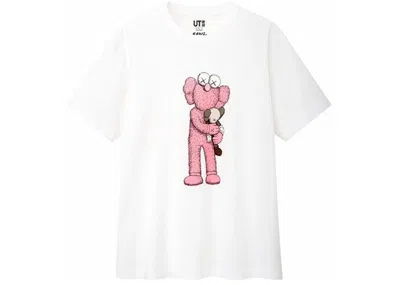 Pre-owned Kaws Men's  X Uniqlo Pink Bff Tee Shirt (japanese Sizing) In White