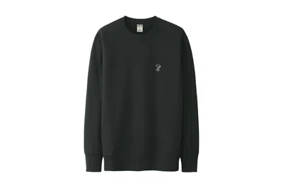 Pre-owned Kaws Men's  X Uniqlo X Peanuts Small Snoopy Sweatshirt In Black