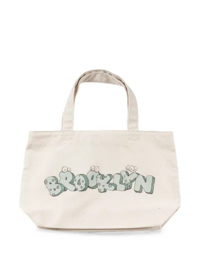 Kaws Mini Brooklyn-print Tote Bag In Neutral