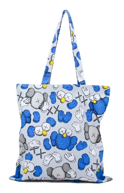 Pre-owned Kaws Seeing/watching Pattern Tote Bag In Grey