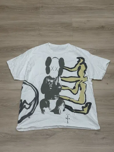 Pre-owned Kaws Travis Scott  Fragment Tee In White