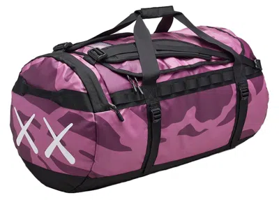 Pre-owned Kaws X The North Face Basecamp L Duffle Bag In Pamplona Purple Dragline Print