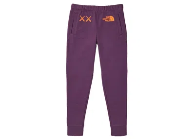 Pre-owned Kaws X The North Face Youth Sweatpant In Blackberry Wine