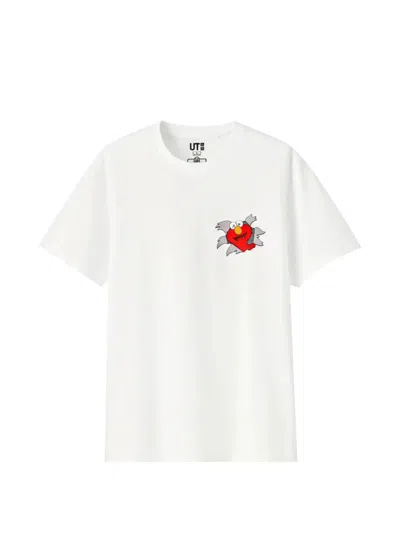Kaws X Uniqlo And Sesame Street Elmo-print T-shirt In White