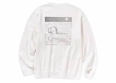 Pre-owned Kaws X Uniqlo Longsleeve Sweatshirt (asia Sizing) In Off White