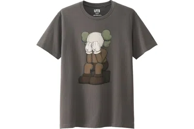 Pre-owned Kaws X Uniqlo Passing Through Tee Shirt In Brown