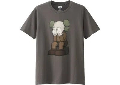 Pre-owned Kaws X Uniqlo Passing Through Tee Shirt (japanese Sizing) In Brown