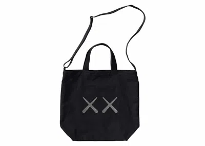 Pre-owned Kaws X Uniqlo Warhol 2way Tote Bag In Black