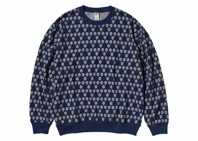 Pre-owned Kaws X Uniqlo Warhol Graphic 477201 Sweatshirt In Navy Blue