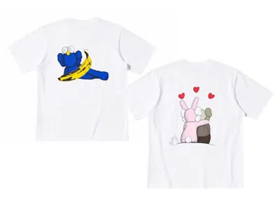 Pre-owned Kaws X Uniqlo Warhol Ut Graphic 471321/476350 T-shirt Set In White