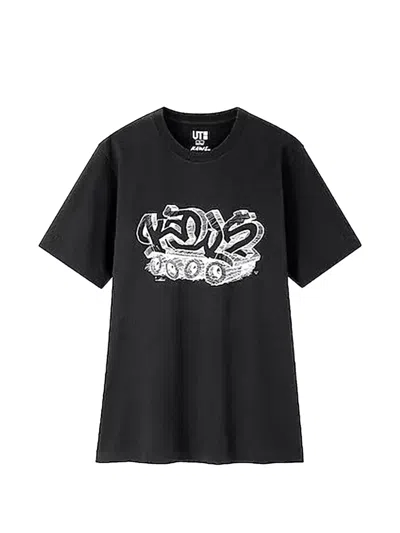 Kaws X Uniqlo Wordmark T-shirt In Black