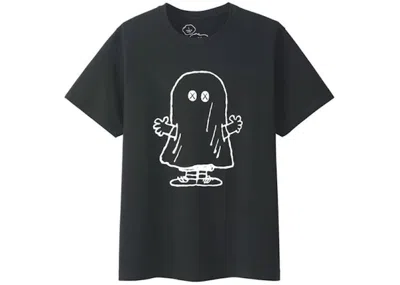 Pre-owned Kaws X Uniqlo X Peanuts Ghost Tee Shirt (japanese Sizing) In Black